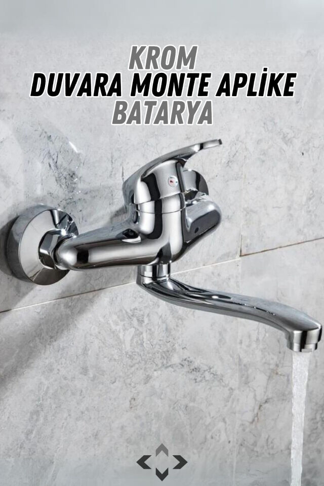 Krom Duvara Monte Aplike Batarya Mix Duvardan Borulu Batarya 360