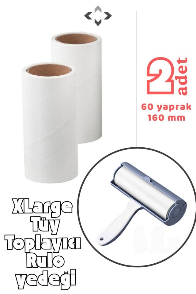2adet LARGE Tüy Toplayıcı Rulo Yedeği Büyük Boy Yedek