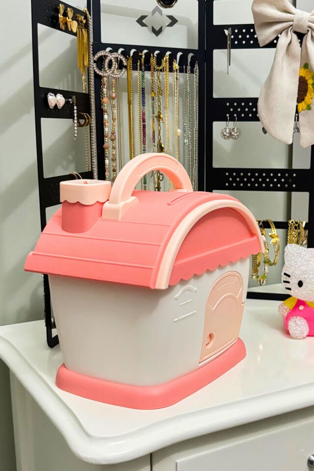 PEMBE Dekoratif Ev Desenli Kumbara Sticker Seti ! Biblo Kumbara Dekoratif Ev Kumbara Birikim