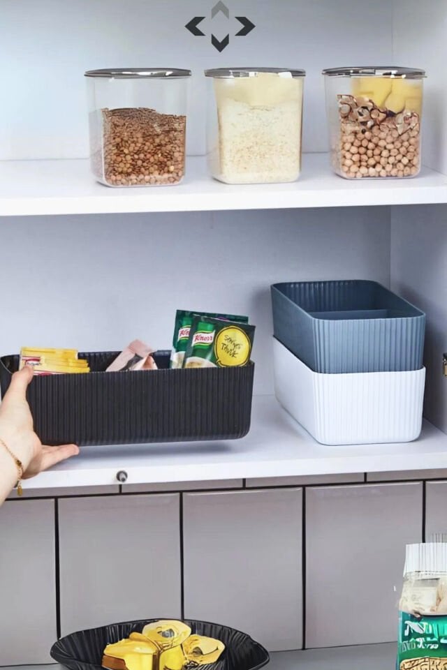 3 Adet 3bölmeli Istiflenebilir Çok Amaçlı Saklama Kutusu - Düzenleyici (MULTİFUNCTİONEL)