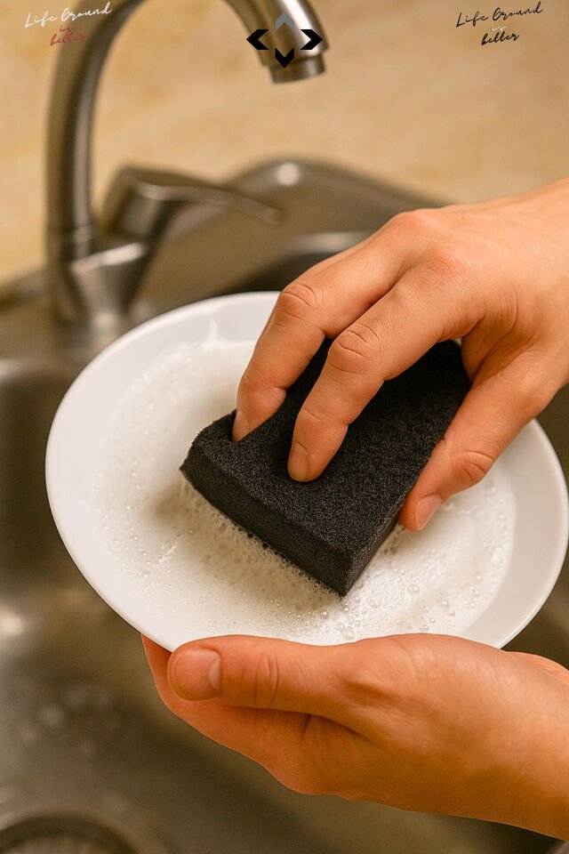 Extra Güçlü 5 Adet Siyah Klasik Bulaşık Süngeri Glitters Panthera Edition Bulaşık Süngeri