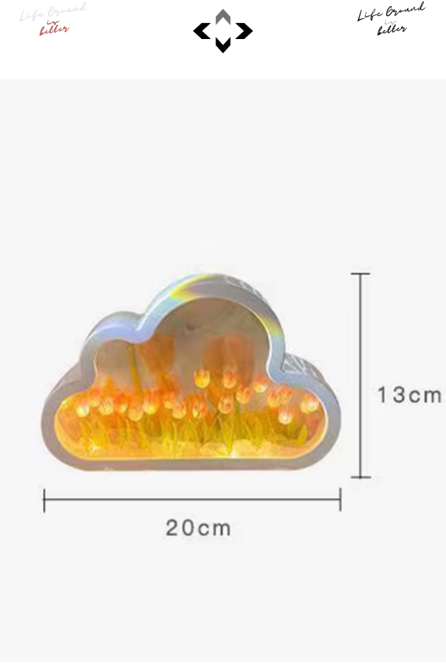 LİGHTblue3 Modlu Bulut Tasarımlı LED Lamba Dekoratif Obje Laleli Aydınlatma Gece Lambası & Masa Süsü Biblo