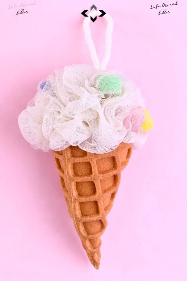 Beyaz Sweety Dondurma Desenli Banyo Duş Kesesi Banyo Vücut Lifi Süngeri Çocuk/Yetişkin Banyo Lifi